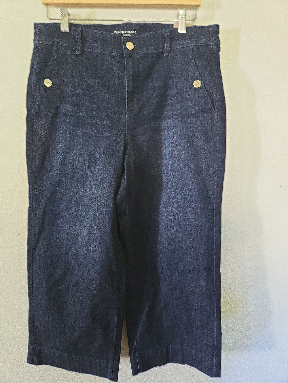 Chicos Trouser Crop Denim Jeans Blue Chicos 2 Size US 12 NWT